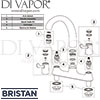 Bristan Lever Bridge Deck Mixer 3 Inch Levers Tap Spares
